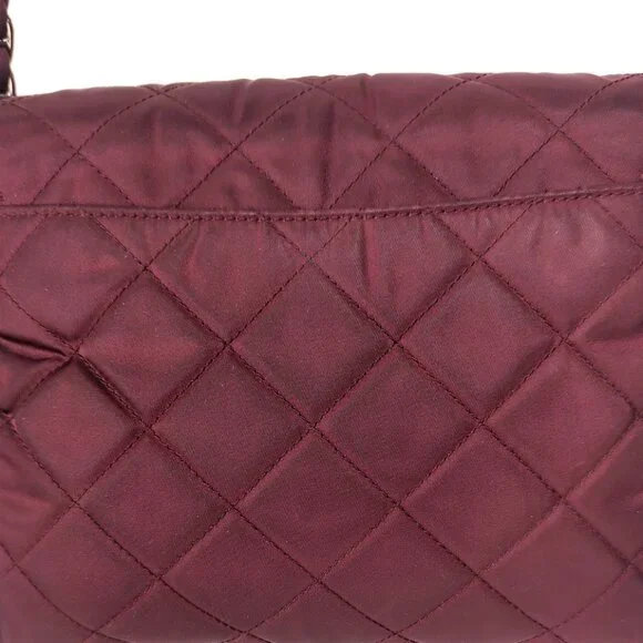 PRADA Impuntu Tessuto Quilted Nylon Chain Crossbody Bag Granato Shoulder Bag - Picture 12 of 16